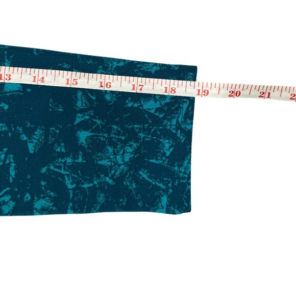 Bold Elements Women's Teal Abstract Print Blouse Size L Workwear Chic Career Top - Picture 9 of 10